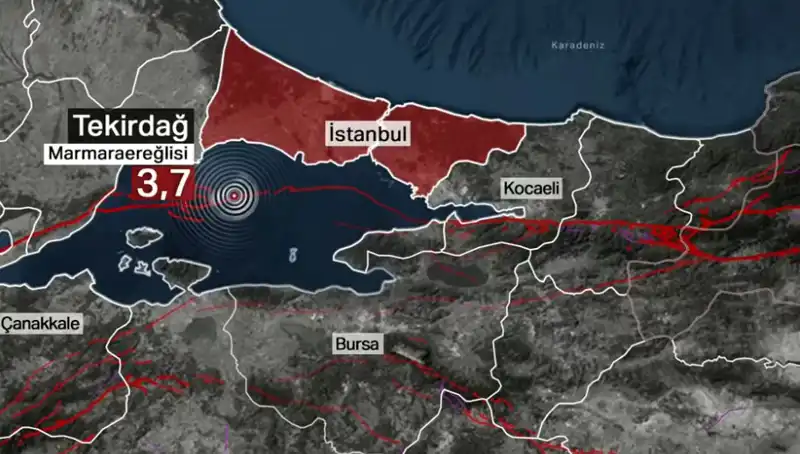 Marmara Denizi'nde Gerçekleşen 3,7 Büyüklüğündeki Deprem Korkuttu